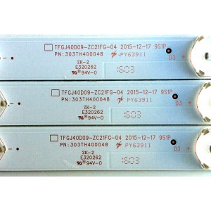 KIT DE LED´S PARA TV (3 PIEZAS) / ELEMENT TFGJ40D09-ZC21FG-04 / 303TH400048 / E320262 / C22/C/O / 115-120/3.1-3.2 / 2010014161-3 / 160220B2 / 910-400-1041 / TH400M18 / PANEL´S T400-V35-DLED / V400HJ6-PE1-C3 / MODELO ELEFW4017BF