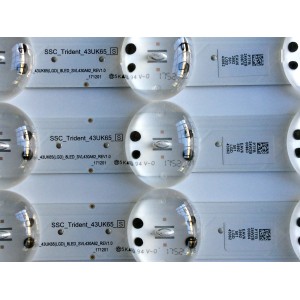 KIT DE LED´S PARA TV (3 PIEZAS) / LG SSC_Trident_43UK65_S / EAV63992501 / SSC_43UK65(LGD)_8LED_SVL430A62_REV1.0_171201 / PTFB 24W2B / PTFB24W2B / _171201 / EAV6 3992 501 LGD 43062 / PANEL HC430DQG-SLUR2-914X / 43UK6500AUA BUSWLJM