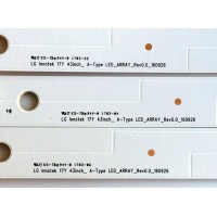 KIT DE LED´S PARA TV (3 PIEZAS) / LG LC43490058A / LC434 90058A / LG Innotek 17Y 43inch_ A-Type LED_ARRAY_Rev0.0_160926 / B6JB 12D1B / AXJB 12D1B / B6JB12D1B / AXJB12D1B / PANEL NC430DUE-AAFX1 / MODELOS 43LJ5500-UA / 43LJ5500-UA AUSYLJM / BUSYLJM