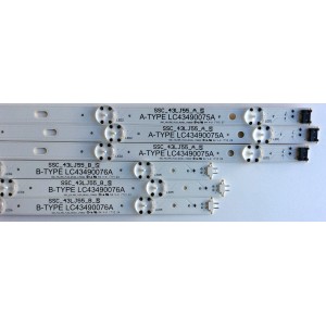 KIT DE LED´S PARA TV (6 PIEZAS) / LG SSC_43LJ55_7LED_REV01_170930 / SSC_43LJ55_A_S / A-TYPE LC43490075A / SSC_43LJ55_B_S / B-TYPE LC43490076A / PANEL`S NC430DUE-ABFX1 / NC430DUE-ABFX1-31MX / MODELOS 43LJ5500-UA / 43LJ5500-UA.AUSYLJM / 43LJ5500-UA.BUSYLJM