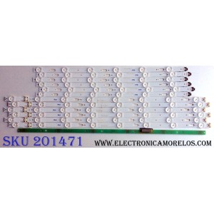 KIT DE LED´S PARA TV (12 PIEZAS) / SAMSUNG 39660A / 39659A / S_5U75_55_FL_R6_REV1.5_150514_LM41-00136A / S_5U75_55_FL_LB_REV1.5_150514_LM41-00135A / PANEL CY-GK055HGLV5H / MODELOS UN55MU630 / UN55MU630DFXZA FA01