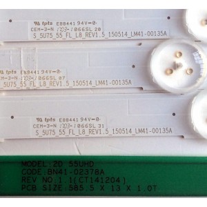 KIT DE LED'S PARA TV SAMSUNG ((12 PIEZAS)) / NUMERO DE PARTE 39660A / 39659A / S_5U75_55_FL_R6_REV1.5_150514_LM41-00136A / S_5U75_55_FL_LB_REV1.5_150514_LM41-00135A / PANEL CY-GK055HGLV5H / MODELOS UN55MU630 / UN55MU630DFXZA FA01