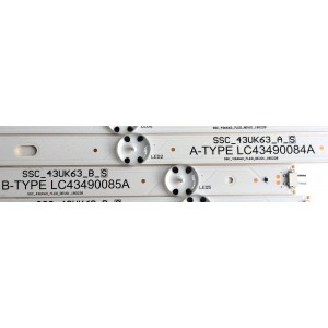 KIT DE LED´S PARA TV (6 PIEZAS) / LG SSC_43UK63_A_S / SSC_43UK63_B_S / SSC_43UK63_7LED_REV01_180228 / 2251B / LGD43091 / A-TYPE LC43490084A / B-TYPE LC43490085A / PANEL'S NC430DGG-AAGP1 / NC430DUE-ABFXD / MODELOS 43UK6200PUA-UA / 43LM5700PUA / 43UN7000PUB