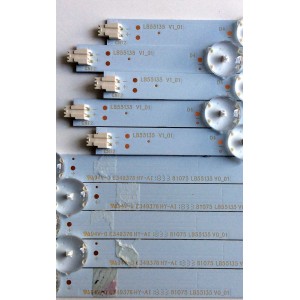 KIT DE LED'S PARA TV (10 PIEZAS) / INSIGNIA LB55135 V1_01 / E349386 / LB55135 V0_01 / 81075 / 2E59800000LE / 210BZ05DLB33MBM00L / 210BZ04DRB33MBM00L / PANEL TPT550U2-D072.L REV:S02B / MODELO NS-55DF710NA19