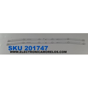 KIT DE LEDS PARA TV ELEMENT  ORIGINAL 2 PIEZAS / NUMERO DE PARTE JL.D32061330-114ES-M / 19AG430 / N171009 / 8149010032029 / T101 / 0215 / 330469 / 330468 / PANEL NC320CN991 / MODELO ELEFW328X