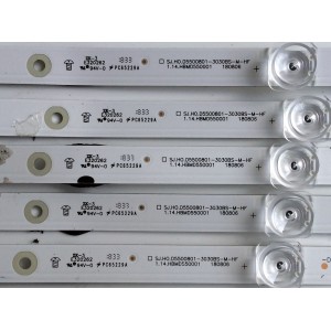 KIT DE LED' PARA TV (5 PIEZAS) / HISENSE SJ.HO.D5500801-3030BS-M-HF / 1.14.HBMD550001 / PANEL HD550S1U31-TXL2\S0\GM\ROH / MODELO LC-55Q7530U