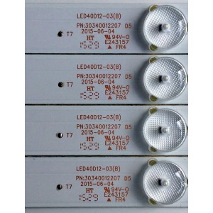 KIT DE LED'S PARA TV (4 PIEZAS) / ELEMENT 30340012207 / LED40D12-03-(B) / 48400001560010-2 / 30340012207  D5 / PANEL'S LSC400HN02 / LSC400HM10 / MODELO ELEFW408