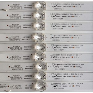 KIT DE LED'S PARA TV HITACHI / RCA / KONKA / JVC (9 PIEZAS) / NUMERO DE PARTE 30349005214 / LED49D05A-ZC29AG-01 / LED49D05B-ZC29AG-01 / 49000M32 / PANEL V500DJ6-QE1 / MODELOS 50C61 / 50U55A / LT-49MA875 / LT-50MA877