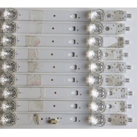 KIT DE LED'S PARA TV HITACHI / RCA / KONKA / JVC (9 PIEZAS) / NUMERO DE PARTE 30349005214 / LED49D05A-ZC29AG-01 / LED49D05B-ZC29AG-01 / 49000M32 / PANEL V500DJ6-QE1 / MODELOS 50C61 / 50U55A / LT-49MA875 / LT-50MA877