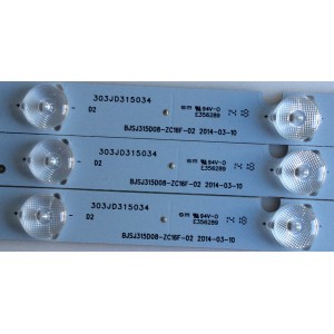 KIT DE LED'S PARA TV (3 PIEZAS) / UPSTAR / 303JD315034 / BJS315D08-ZC16F-02 / 140508B2 / PANEL HV320WX2-206 / MODELO P32EA8