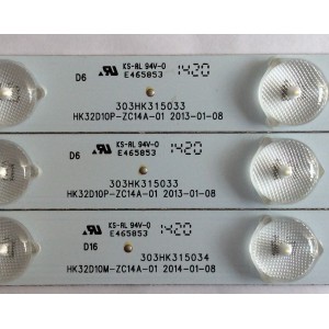 KIT DE LED´S PARA TV (3 PIEZAS ) / PROSCAN / 303HK315033 / 303HK315034 / HK32D10M-ZC14A-01 / MODELO PLDED3231A-RK A1406