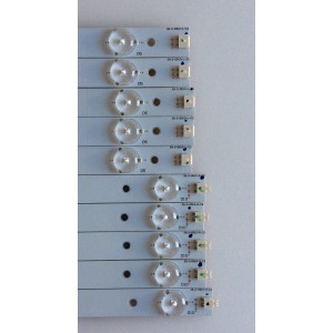 KIT DE LED'S PARA TV (10 PIEZAS) / 39.0-D510-R-C2 / 39.0 -D510-L-C2 / PANEL TPT390J1 HJ1L02 REV:SC1Q / MODELO 39"