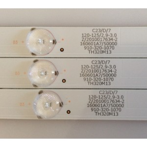 KIT DE LED'S PARA TV ( 3 PIEZAS ) / 303TH320050 / TFGJ32D07-ZC21FG-11 / PANEL T320-DXB-DLED / MODELO 32'' 