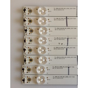 KIT DE LED'S PARA TV TOSHIBA (8 PIEZAS) / NUMERO DE PARTE TCL_ODM_49_D1600_8X5_3030C_5S19 / 4C-LB490T-YHE / 4C-LB490T-YH2 / E334789 / 006-P1K3488D / PANEL LVF490CSDX E4 V57 / MODELO 49L510U18