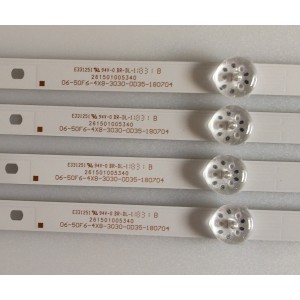 KIT DE LED'S PARA TV (4 PIEZAS) / SCEPTRE / 261501005340 / 006-50F6-4X8-3030-0D35-180704 / 230101011370 / PANEL V500DJ6-QE1 / MODELO H50