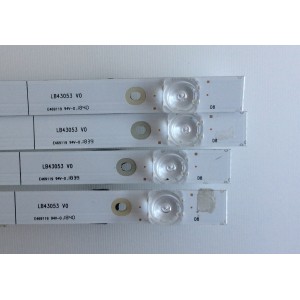 KIT DE LED'S PARA TV (4 PIEZAS) / HISENSE / 1203224 / LB43053 V0 / HV430QUB-N1A / MODELO 43RGE