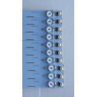 KIT DE LED'S PARA TV (10 PIEZAS) / ELEMENT / A-CNBW50D563 / 4650CA046 / 21004041 / CD25V3P2 / PANEL'S YC+4650CA046 / YC+4650CA025 / YC+4650CA026 / T500HVN07.1 / MODELO ELEFW505 / SE50FR