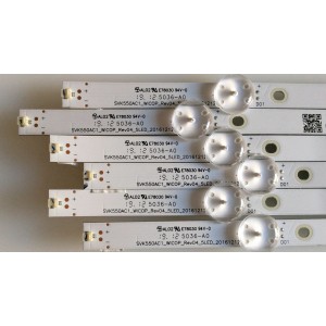 KIT DE LED`S PARA TV / NOTA IMPORTANTE:KIT CUENTA ORIGINALMENTE DE 8 PIEZAS (INCOMPLETO SOLO 6 PIEZAS) / TOSHIBA SVK550AC1 / SVK550AC1_WICOP_Rev04_5LED_20161212 / 5036-A0 / E78030 / 20161212 / K0329T / PANEL K550WDRB / MODELO 55LF621U19 Rev.A