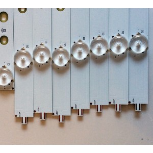 KIT DE LED´S PARA TV INSIGNIA (14 PIEZAS) / NUMERO DE PARTE LBM550P0601-JM-3 / LBM550P0601-JN-4 / 120NAUP39F0F / 210BZ06DL43030M27E / 210BZ06DR43030M27E / SUSTITUTA LB55087 / PANEL TPT550U1-QVN05.U / MODELO NS-55DR710NA17 REV:C