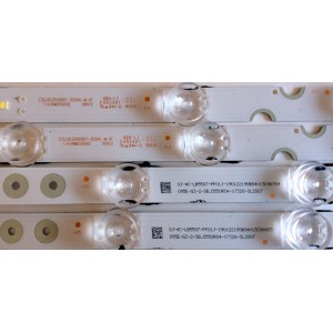 KIT DE LED´S PARA TV (4 PIEZAS) / TCL 180912 / 1.14.HBMD550003 / 1.14.HBMD550002 / 4C-LB5507-PF01J / 4C-LB5508-PF01J / 095E-G3-2-SB.D550L04-17327-SL2007 / SB.D550R04-17328 / PANEL LVU550NDEL SJ9W01 / MODELOS 55S423 / 55S425LFBA