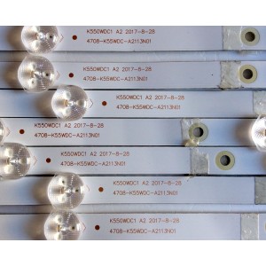 KIT DE LED´S PARA TV W BOX / NUMERO DE PARTE 4708-K55WDC-A2113N01 / K550WDC1 A2 / K550WDC117C098 / X-C71-K9-F15 / K550WDC1 / 471R1P79 / E486558 / CALA-01 / PANEL K550WDC2 / MODELO 0E-55LED4K