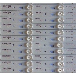 KIT DE LED'S PARA TV RCA (12 PIEZAS) / 0365TC008 / 3P65XC003 / 3P65XC004 / HSCQ7 / PANEL C650U17-E68-5 / MODELO RTRU6527-US