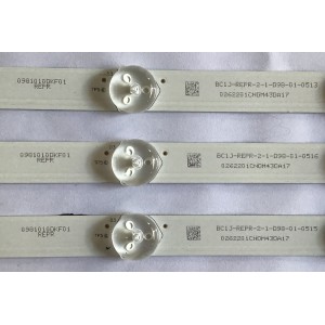 KIT DE LED´S PARA TV SAMSUNG (3 PIEZAS) / 0981010DKF01 / AMTRAN_43_SS43_3X11_3030C_11S1P   REV.V0-1 / 0262201CNDM43DA17 / CS-MCPCB-150 / PANEL HV430QUB-N1H / MODELO UN43NU6900FXZA RZ03