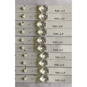 KIT DE LED´S PARA TV GPX (10 PIEZAS) / 035-550-3030-7 / JL.D55051330-140AS / 17AF530 / N170323 / T409 / PANEL LSC550FN18-W / MODELO TU5587B