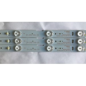 KIT DE LED'S PARA TV UPSTAR (3 PIEZAS) / 303XH320031 / ZH32D08-ZC14F-01 / 31-315-316-33 / MODELO 