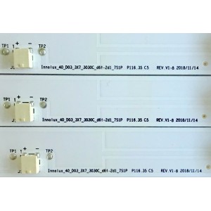 KIT DE LED'S PARA TV VIZIO (3 PIEZAS) / PC65276C / AAIKB000002TX / PANEL V400HJ9-D03 / MODELOS D40F-G9 / D40F-G9 LINIXTAV