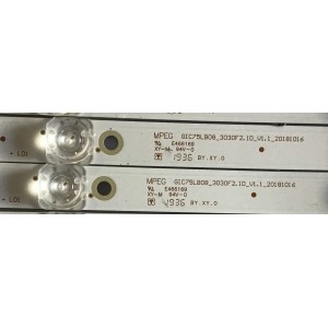 KIT DE LEDS  PARA TV TCL ( 12 PZ ) / GI75LB08 / 4C-LB7507-ZM03J / GI75LB08_3030F2.1D_V1_20181016 / PANEL LVU750NDBL / MODELO 75R615