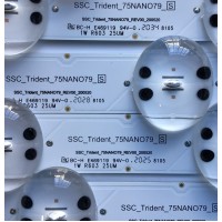 KIT DE LED´S PARA TV LG (5 PIEZAS) / EAV65003801 / SSC_Trident_75NAN079_S / SSC_Trident_75NAN079_REV00_200520 / E469119 / 1W R603 25UM / PANEL NC750DQG-ABGRC / MODELO 75NAN080UNA