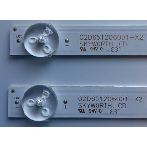 KIT DE LED'S PARA TV ELEMENT (2 PIEZAS) / NUMERO DE PARTE 02D651206001-X2 / 14BHT7F3W47 / A050132GD1000001 / YAL13-00630300-92 / MODELO ELEFW328C  M8P0H