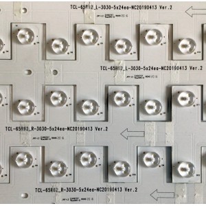 KIT DE LED'S PARA TV TCL (10 PIEZAS) / NUMERO DE PARTE YHF-4C-LB6524-YH / TCL-65R62_L-3030-5X24ea_NC20190413 VER.2 /  YHF-4C-LB6524-YH03J / PANEL LVU650NDBL  CD9W04 / MODELOS 65R625 / 65R625 LDAA