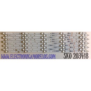 KIT DE LED'S PARA TV ONN / WESTINGHOUSE / JVC (10 PIEZAS) / NUMERO DE PARTE 30355005214C / 30355005215C / LED55D05A-ZC29AG-02C / LED55D05B-ZC29AG-02C / 5500M005 / 5500M006 / PANEL T550QVN07.2 / LC550EQC-SMA4 / MODELOS 100012586 / WR55UT4009 / LT-55MAW595