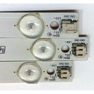 KIT DE LED´S PARA TV JVC (3 PIEZAS) / NUMERO DE PARTE IC-B-VZAA37D267A / E227809 / F95M4LP40F / 098101022111 / EM37T-700M / PANEL HV365WX2-200 / MODELO EM37T