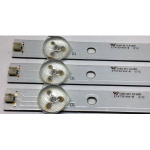 KIT DE LED´S PARA TV (3 PIEZAS) / NUMERO DE PARTE A-CNK32D715 / 7838-618012-06700003 / TCA108MA062RPA / E74739 / WE116V0A