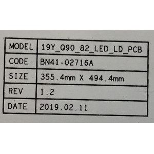 KIT DE LED'S PARA TV SAMSUNG ( 10 PZ ) / NUMERO DE PARTE BN41-02716A / BN97-16094A / BN4102716A / 02716A / 16094A / BN9716094A / 010204242710 / G91906160085 / MODELO QN82Q90RAFXZA / QN82Q90RAFXZC