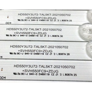 KIT DE LED'S PARA TV TOSHIBA ((8 PIEZAS)) / NUMERO DE PARTE SVH550FC9 / 1256378 / HD550Y3U72-TAL5KT-2021050702 / SVH550FC9+ZDJG / ZD_SSC_D550_12X8_01_TDE30_V1.3_202105107 / PANEL'S HD550Y3U72-TAL5KT\S0\GM\ROH / CX550DLEDM / MODELOS 55M550KU / LT-55EC3512