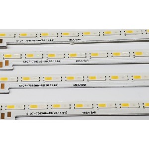 KIT DE LED'S PARA TV SAMSUNG ((4 PIEZAS)) / NUMERO DE PARTE S1Q7-750SM0-R0 / BN96-52601A / BN61-17499A / Y21 75Q70A / 48EA/BAR / BN61-17499A002 / PANEL CY-QA075FHV1H / MODELOS QN75LS03 / QN75LS03AAFXZA / QN75Q7D / QN75Q7DAAFXZA