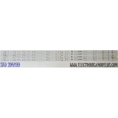 KIT DE LED'S PARA TV TCL ((4 PIEZAS)) / NUMERO DE PARTE 65HR330M12A1 V0 / 65HR330M12A1 / 4C-LB6512-HR01J / LM2RB2X2C / 220109 / 65F8 12*4-A15 / E493461 / HBH-L2 / PANEL LVU650NDEL CS9W07 / DISPLAY ST6451D02-3 VER.2.1 / MODELO 65A445
