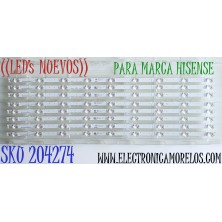 KIT DE LED'S ((NUEVOS)) PARA TV HISENSE ((8 PIEZAS)) / NUMERO DE PARTE CRH-BX70X1U913030T080902H-REV1.2 / HD700X1U91-L1 / 202000217 / SVH700A31 / 1252719 / PANEL HD700X1U91-L1 / CV700U2-T01 / MODELOS 70A6H / 70A6G / 70A65H / 70A61G / 70A6G3 / 70H6570G