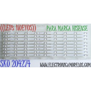 KIT DE LED'S ((NUEVOS)) PARA TV HISENSE ((8 PIEZAS)) / NUMERO DE PARTE CRH-BX70X1U913030T080902H-REV1.2 / HD700X1U91-L1 / 202000217 / SVH700A31 / 1252719 / PANEL HD700X1U91-L1 / DISPLAY CV700U2-T01 / MODELOS 70A6G / 70H6570G / 70A6G3 / 70A61G / 70A6H