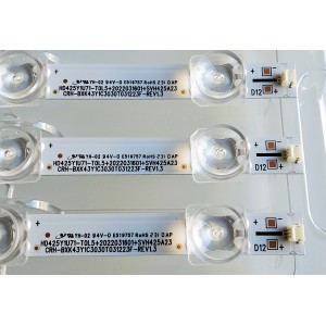 KIT DE LED'S ((NUEVOS)) PARA TV TOSHIBA ((3 PIEZAS)) / NUMERO DE PARTE CRH-BXK43Y1C3030T031223F-REV1.3 / HD425Y1U71-T0L5 / 2022031601 / SVH425A23 / 1282847500 / 25793400 / PANEL HD425Y1U71-T0L5\S1\SM\ROH / MODELO 43C350LU