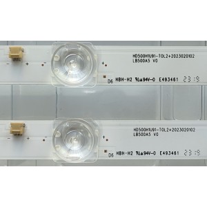 KIT DE LED´S ((NUEVOS)) PARA TV HISENSE ((2 PIEZAS)) / NUMERO DE PARTE LB500A5 V0 / HD500H1U91-T0L2+2023020102 / 1307344S00 / HE50 D6J / 00316 / HISENSE HD500H1U91 / PANEL HD500H1U91-T0L2\S0\SM\ROH / MODELOS 50A6K / 50A6KV