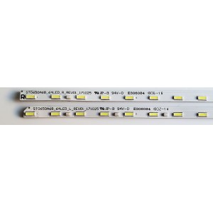 KIT DE LED'S PARA TV SONY ((2 PIEZAS)) / NUMERO DE PARTE STO650A68 / STO650A68 64LED R REV01 171025 / STO650A68 64LED L REV01 171025 / 056380310101L / 056380310101R / PANEL V650QWME08 / DISPLAY LC850EQL (SL)(A1) / MODELO XBR-65X850F / XBR65X850F