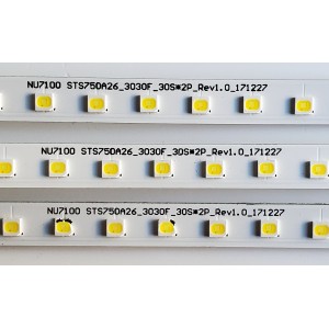 KIT DE LED'S PARA TV SAMSUNG ((3 PIEZAS)) / NUMERO DE PARTE 46078A / BN96-46078A / STS750A26 / NU7100 STS750A26_3030F_30S*2P__REV1.0_171227 / 46078A / PC65517A / PANEL CY-NN075 / MODELOS UN75RU71 / UN75NU72 / HG75EJ690 / MAS MODELOS EN DESCRIPCIÓN