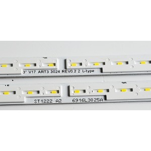 KIT DE LED'S PARA TV LG ((2 PIEZAS)) / NUMERO DE PARTE 6916L-3024A / 6916L-3025A / 3025A / 3024A / 43" V17 ART3 3024 REV0.2 2 L-TYPE / 43" V17 ART3 3025 REV0.2 2 R-TYPE / PANEL LC430EGG (FK)(M1) / MODELO 43UJ750V-ZB / 43UJ750V-ZB.BEUYLJP