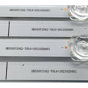 KIT DE LED'S PARA TV HISENSE ((4 PIEZAS)) / NUMERO DE PARTE JL.D550A1330-003BS-M_V01 / HD550Y1U62-T0L6 / HD550Y1U62-T0L6+2021020401 / 1258694 / MODELOS 55R6G / 55A6G / 55R6095G5 / 55R6070G / 55E7HQ / 55A6H / 55A65H / 55R7G5 / 55A7GV / 55C350KU / 55C350LU