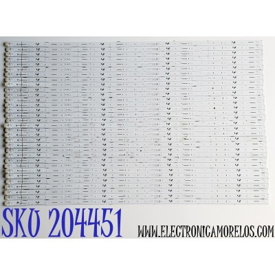 KIT DE LED'S PARA HISENSE ((32 PIEZAS)) / NUMERO DE PARTE RSAG7.820.13167/ROH VER.A / HD750H3U71-TAL2 / 2023011601 / SVH750AG1 / PANEL HD750H3U71-TAL2+2023011601+SVH750AG1 / MODELOS 75U6K / 75U7K